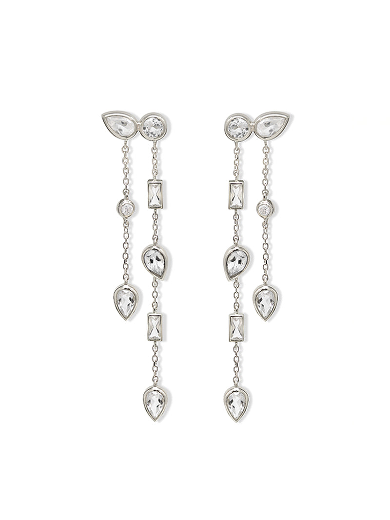 Boucle D'oreille Chandelier Double Chaîne Cléo Eliana