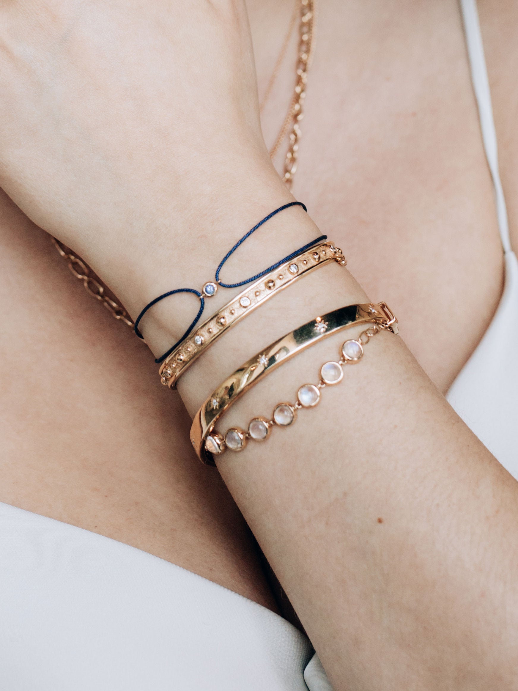 Amie Blue Sapphire Lifesaver Cord Bracelet