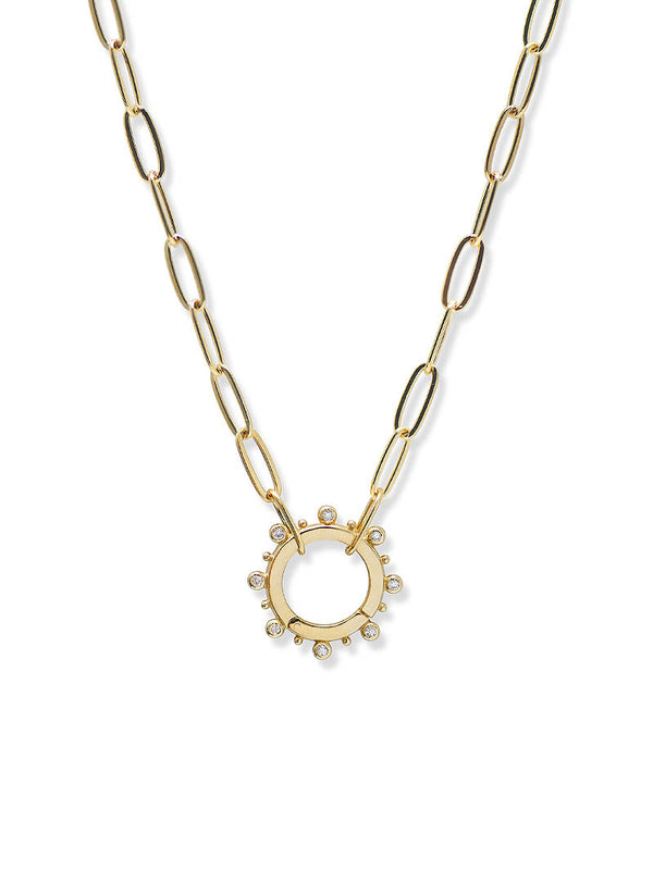 Dew Drop Marine Diamond Story Catcher with Oval Chain