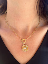 Capteur D’histoire en Diamant Marine Dew Drop avec Chaine Ovale