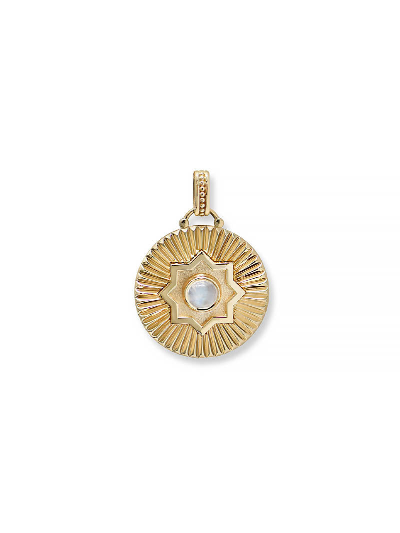  Médaillon D'étoile D'ondulation de Perre de Lune Aztèque Rickie