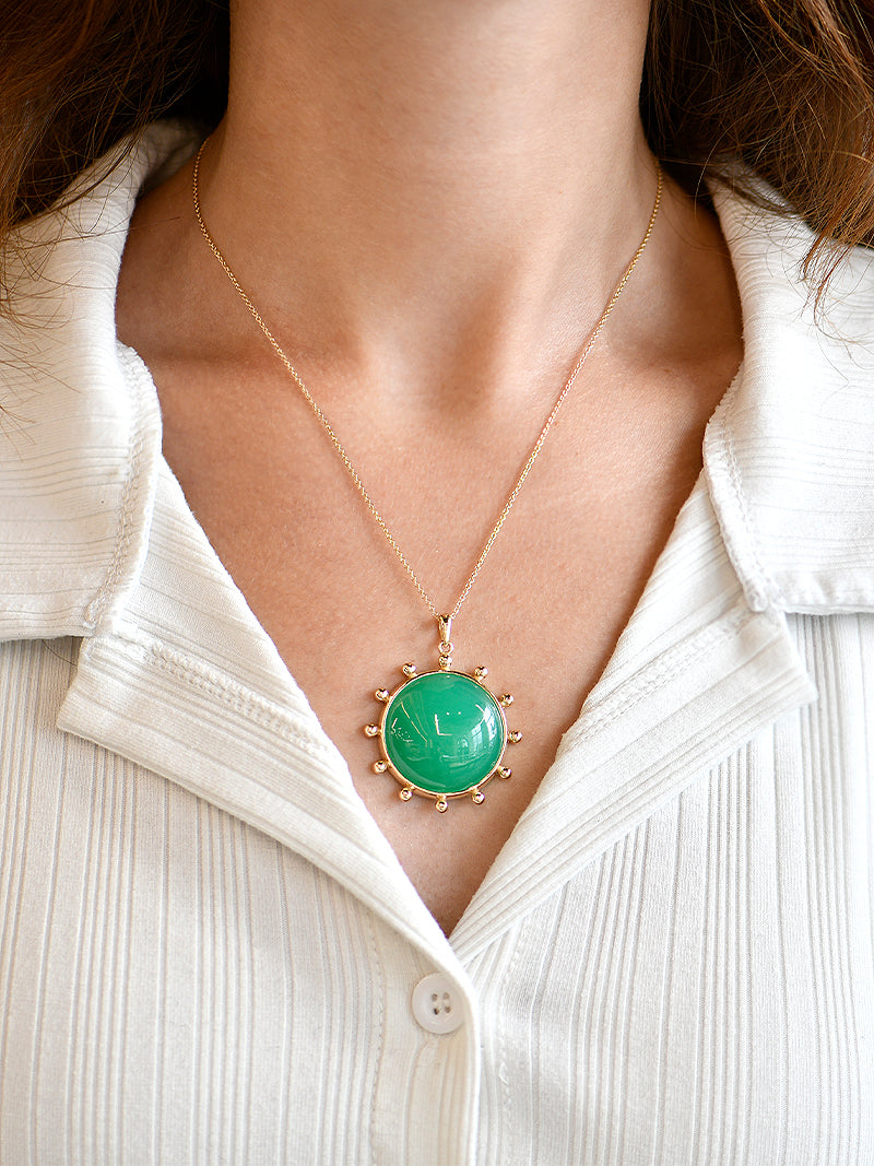 Pendentif Chrysoprase Marin Dew Drop