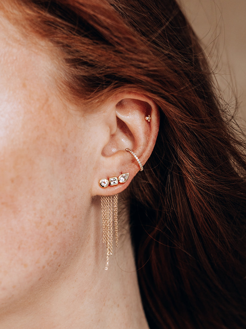  Cléo Jaeda Boucle D'oreille Chaîne Triple