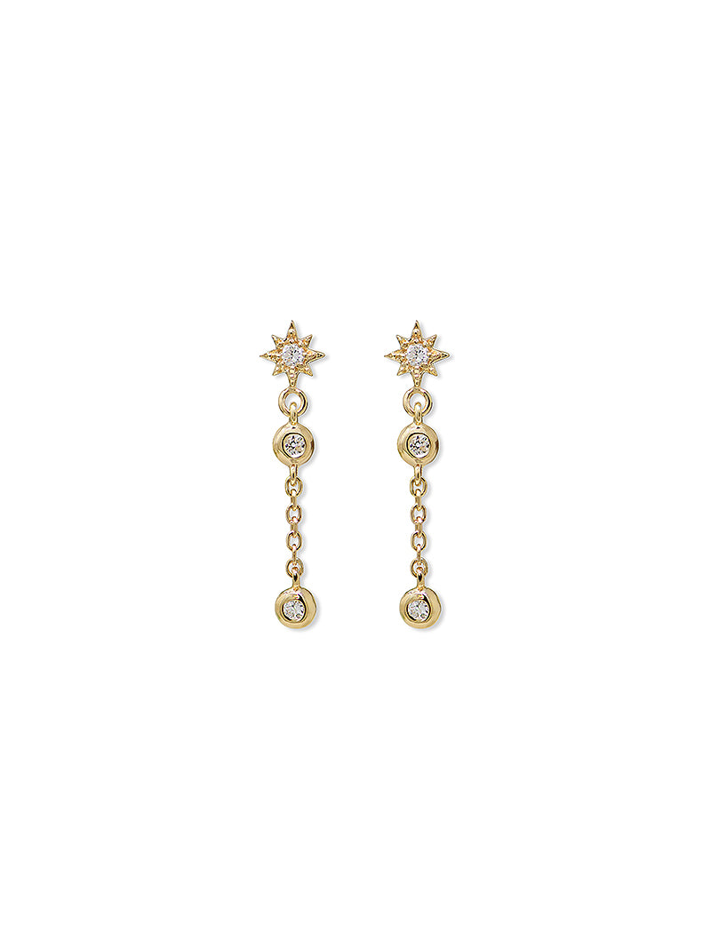 Aztec Catherine Starburst Mini Drop Chain Earrings