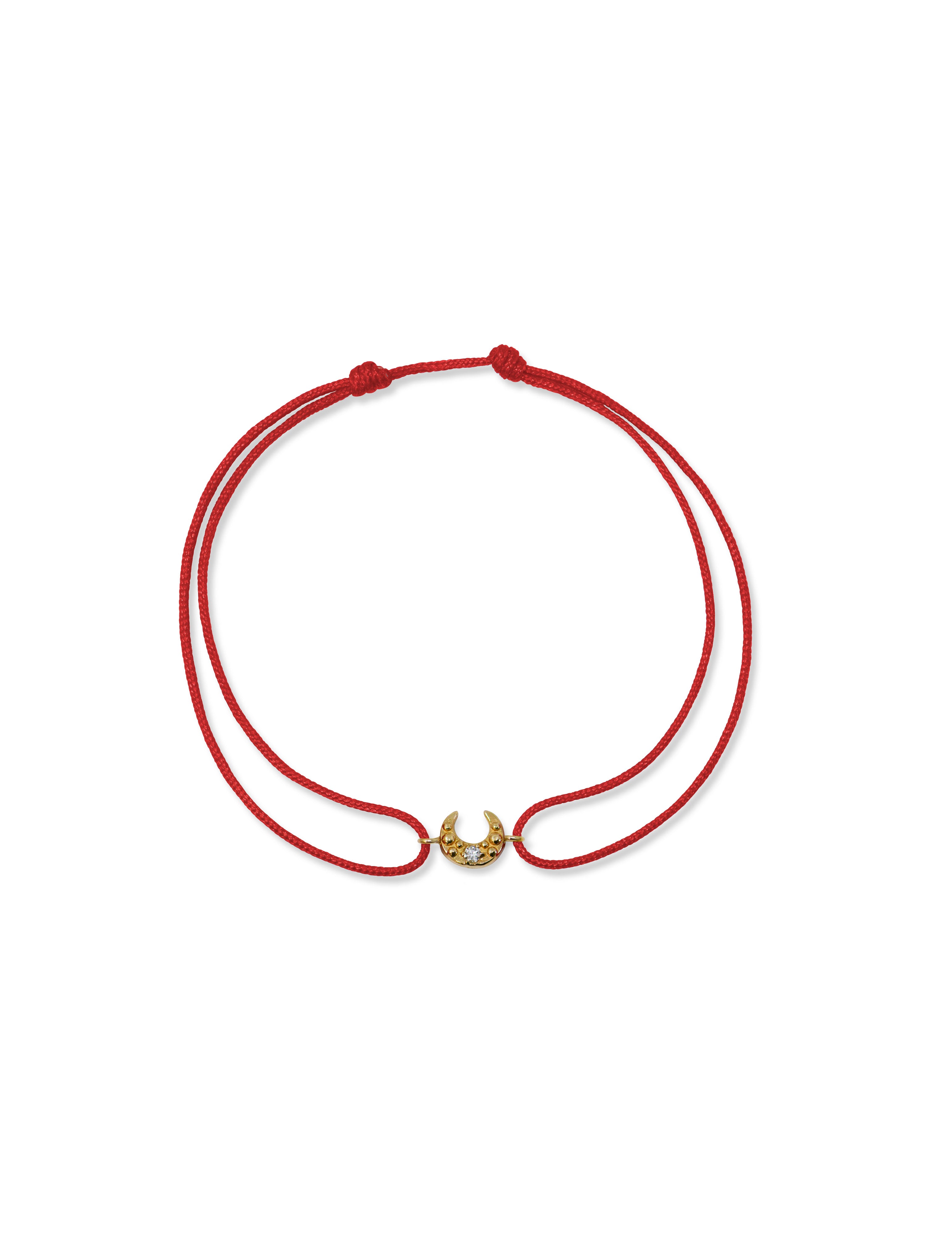 ANZIE | 14k Gold Crescent Moon Corded Bracelet