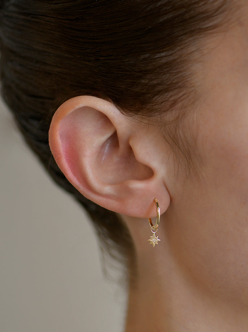 Star charm hoop earrings hotsell