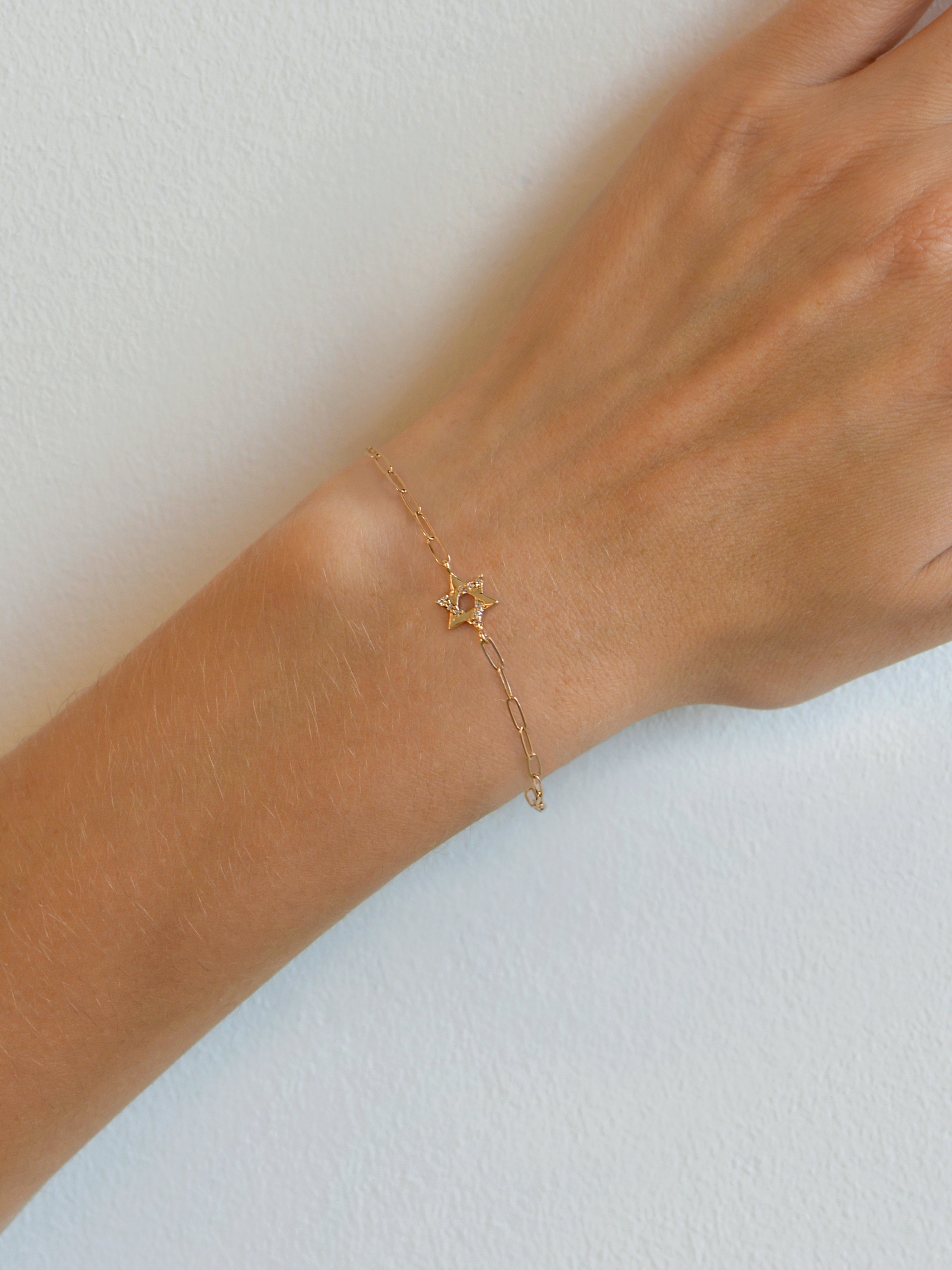 Bracelet Love Letter Étoile de David en Pavé