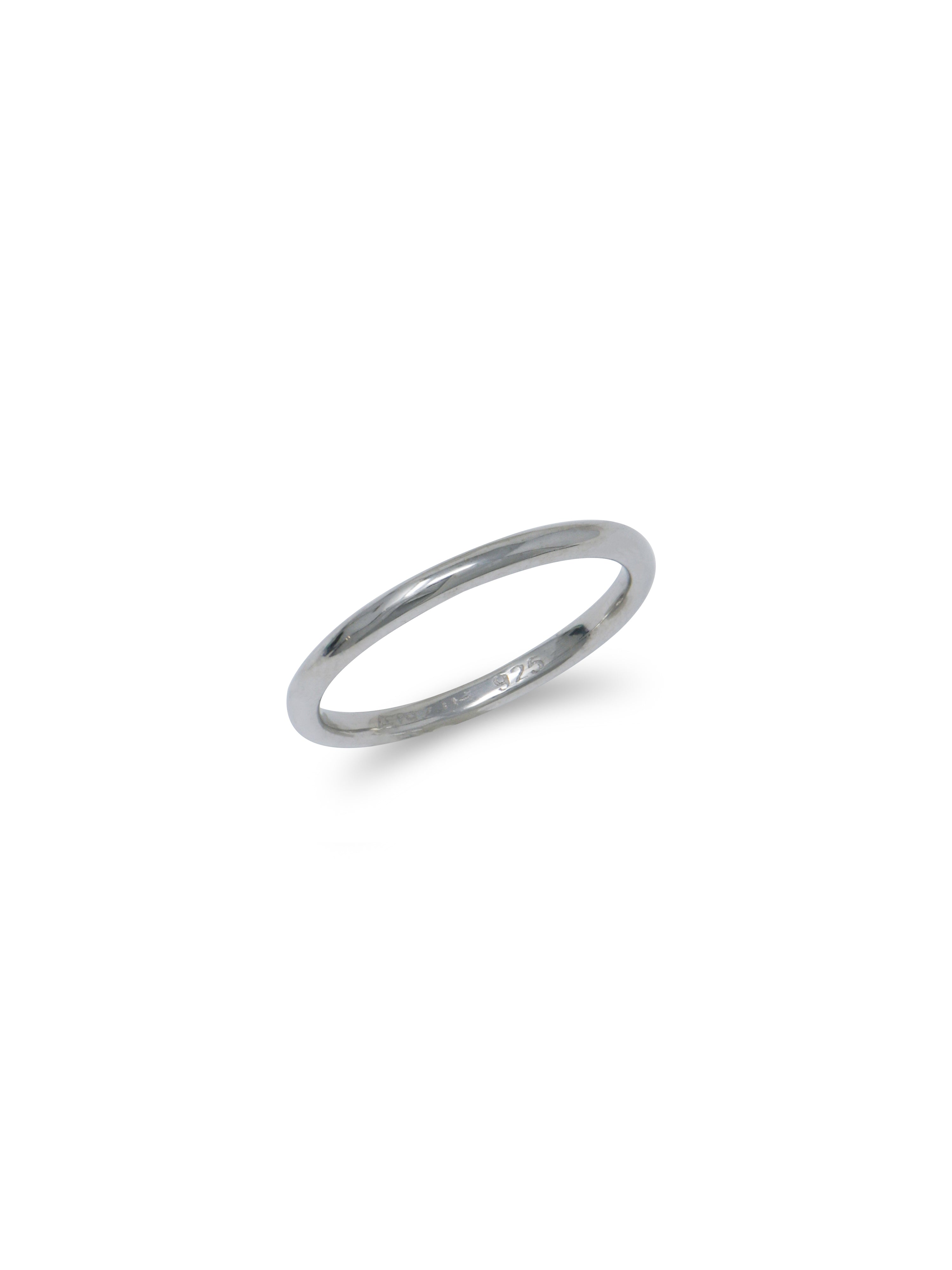 Bague Classique 2 mm à Anneau Arrondi Poli