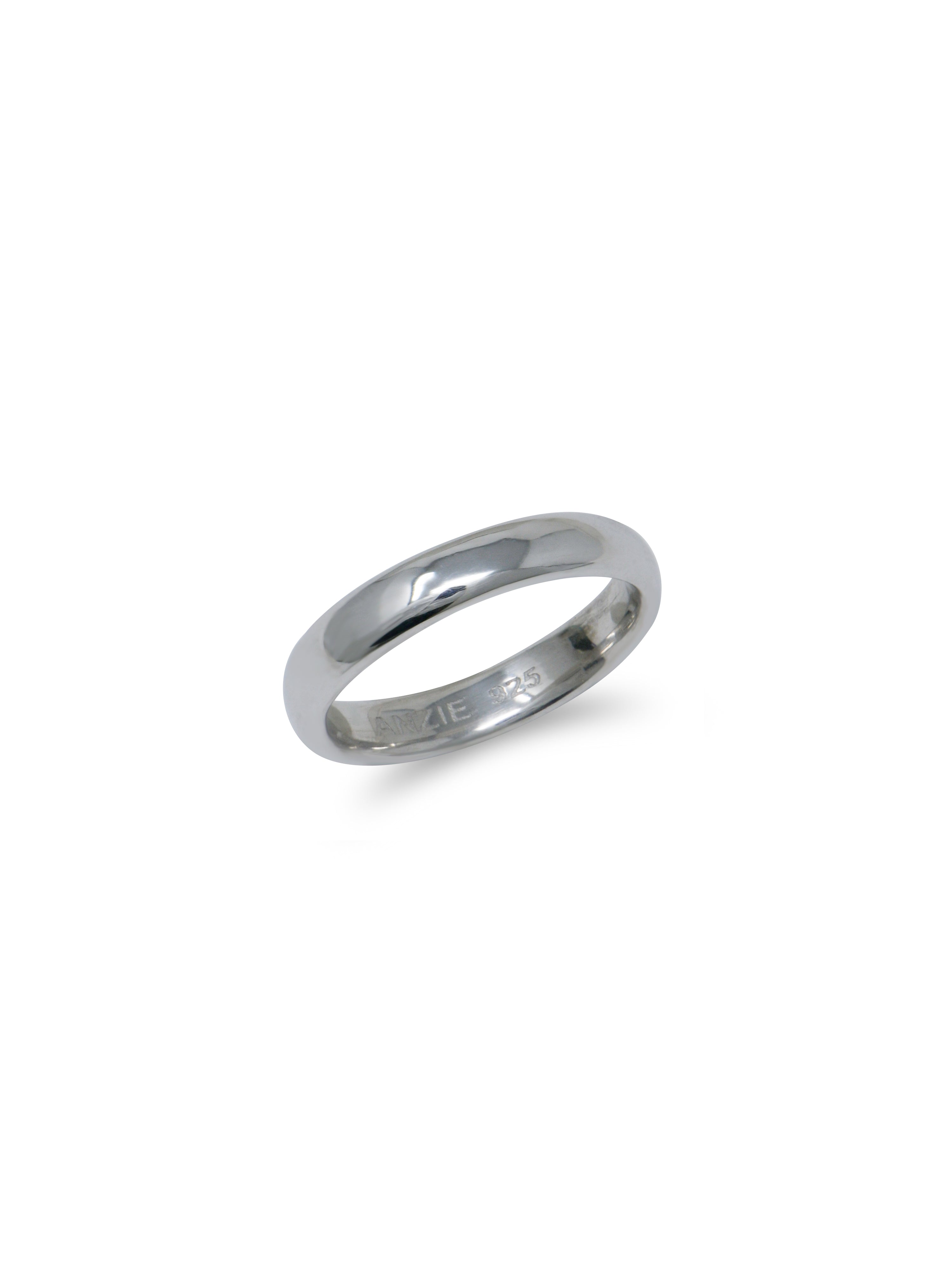 Bague Classique 4 mm à Anneau Arrondi Poli