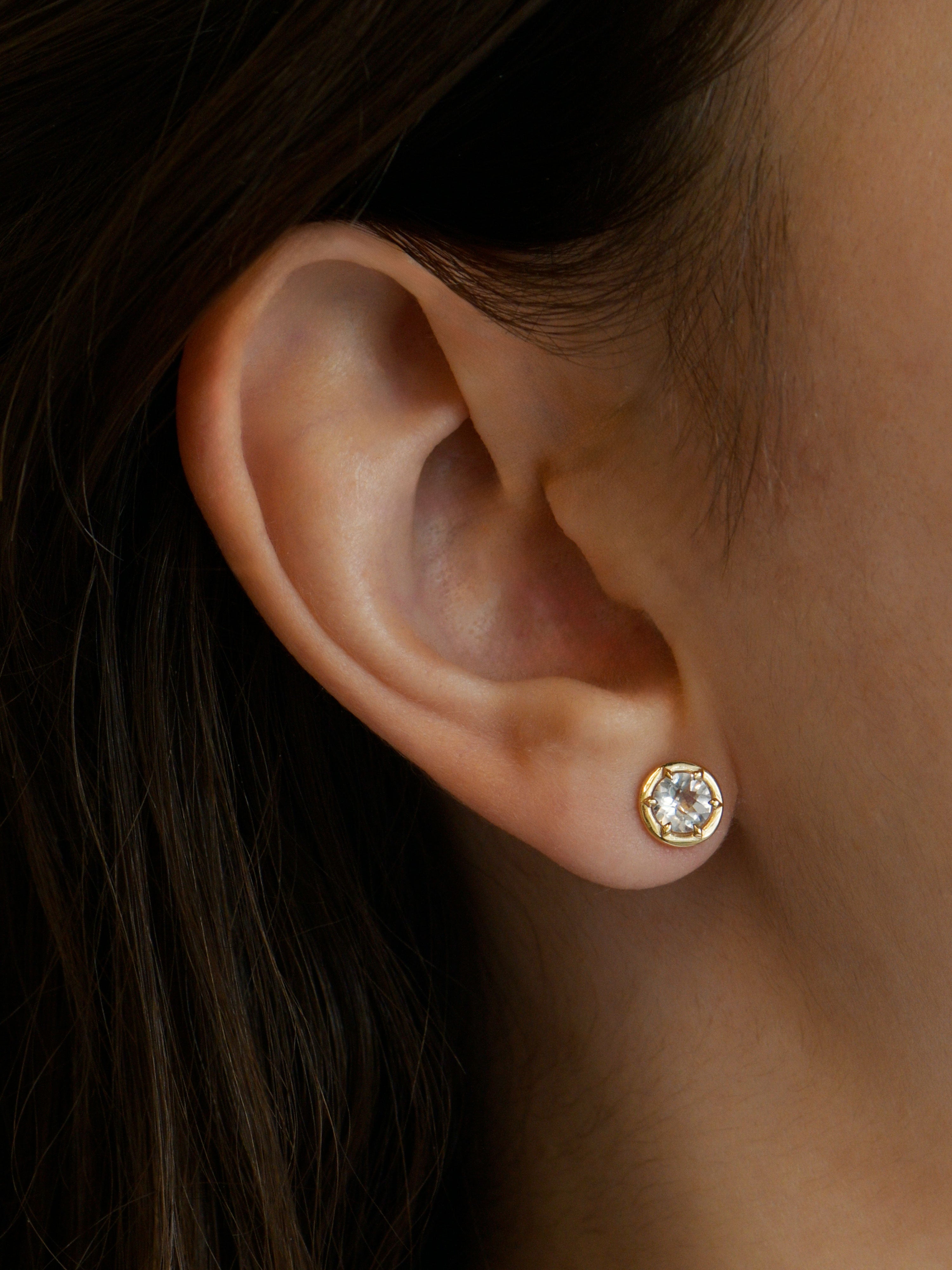 Mélia Six Prong Round Stud