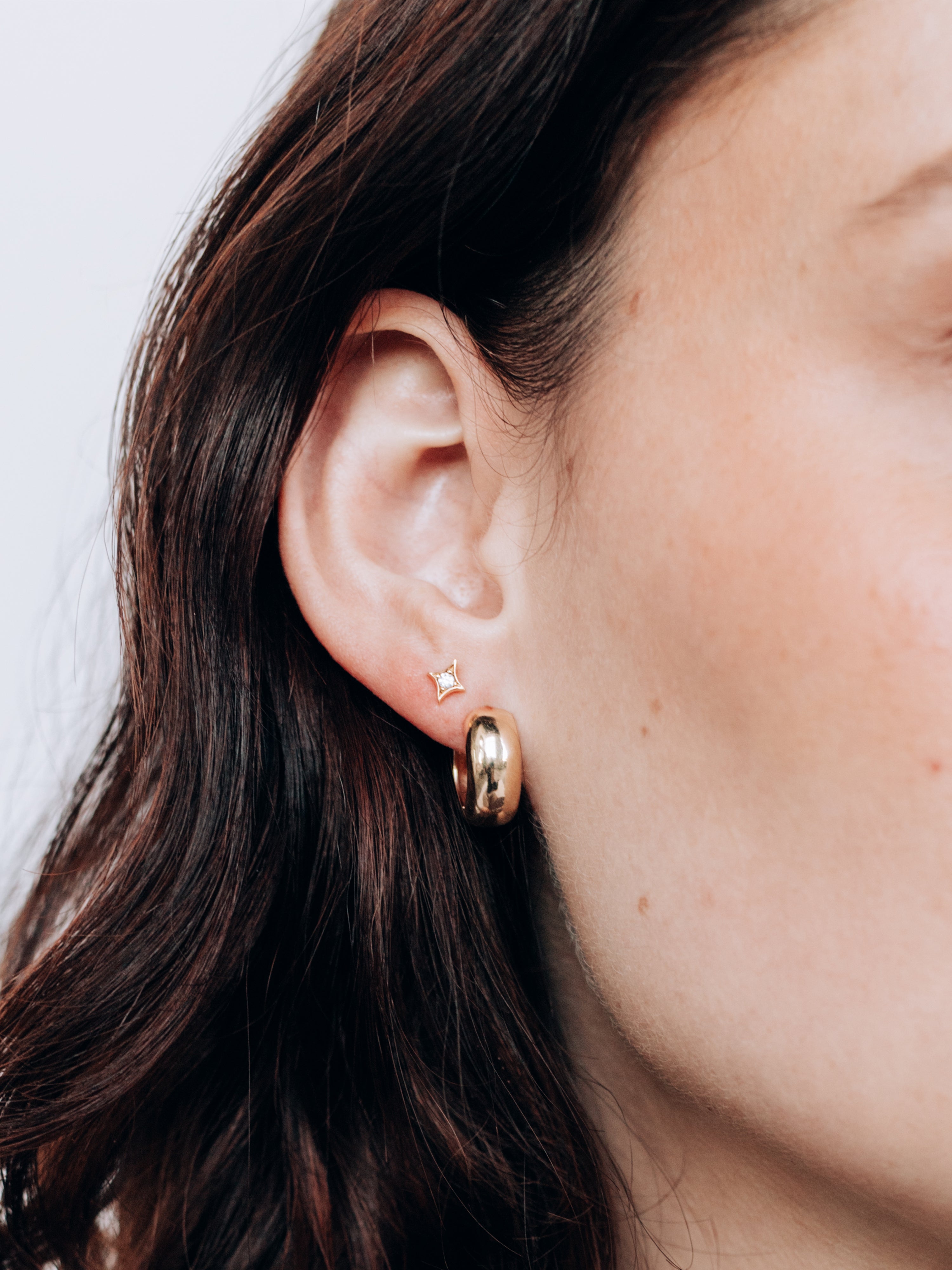 Classique Lauren 15.5mm Wide Dome Hoop Earrings