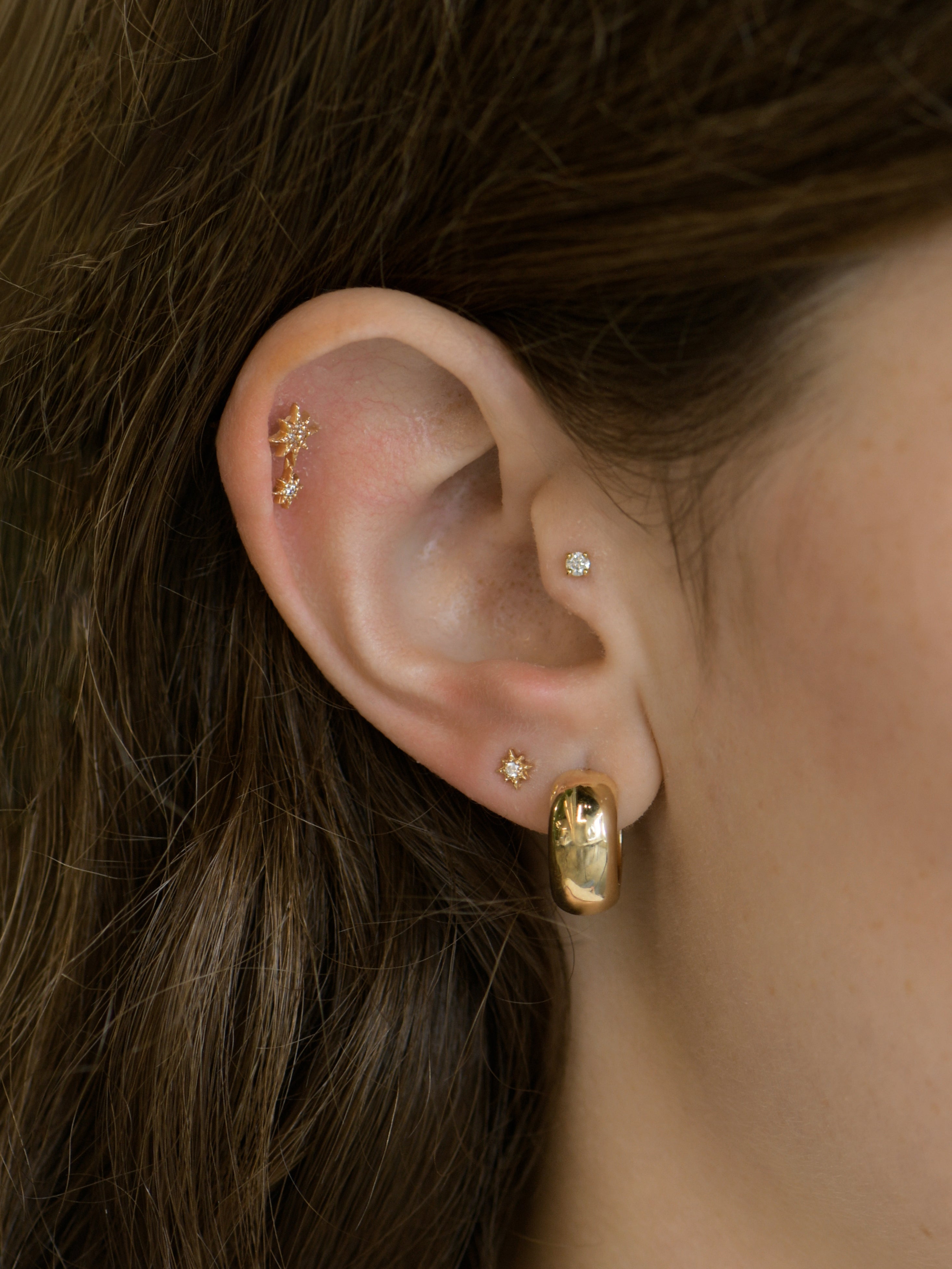 Classique Lauren 15.5mm Wide Dome Hoop Earrings