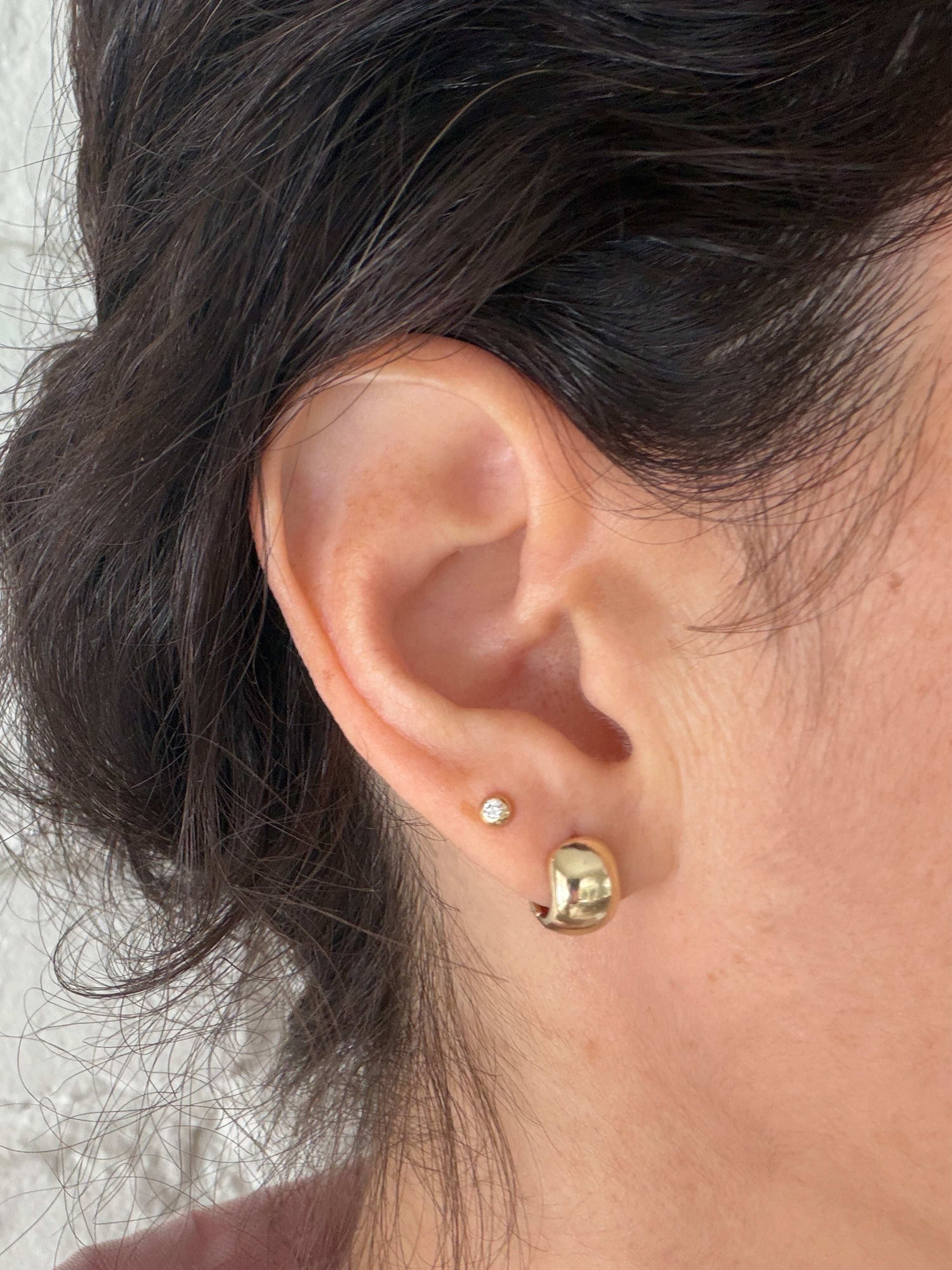 Classique Lauren 10mm Wide Dome Hoop Earrings