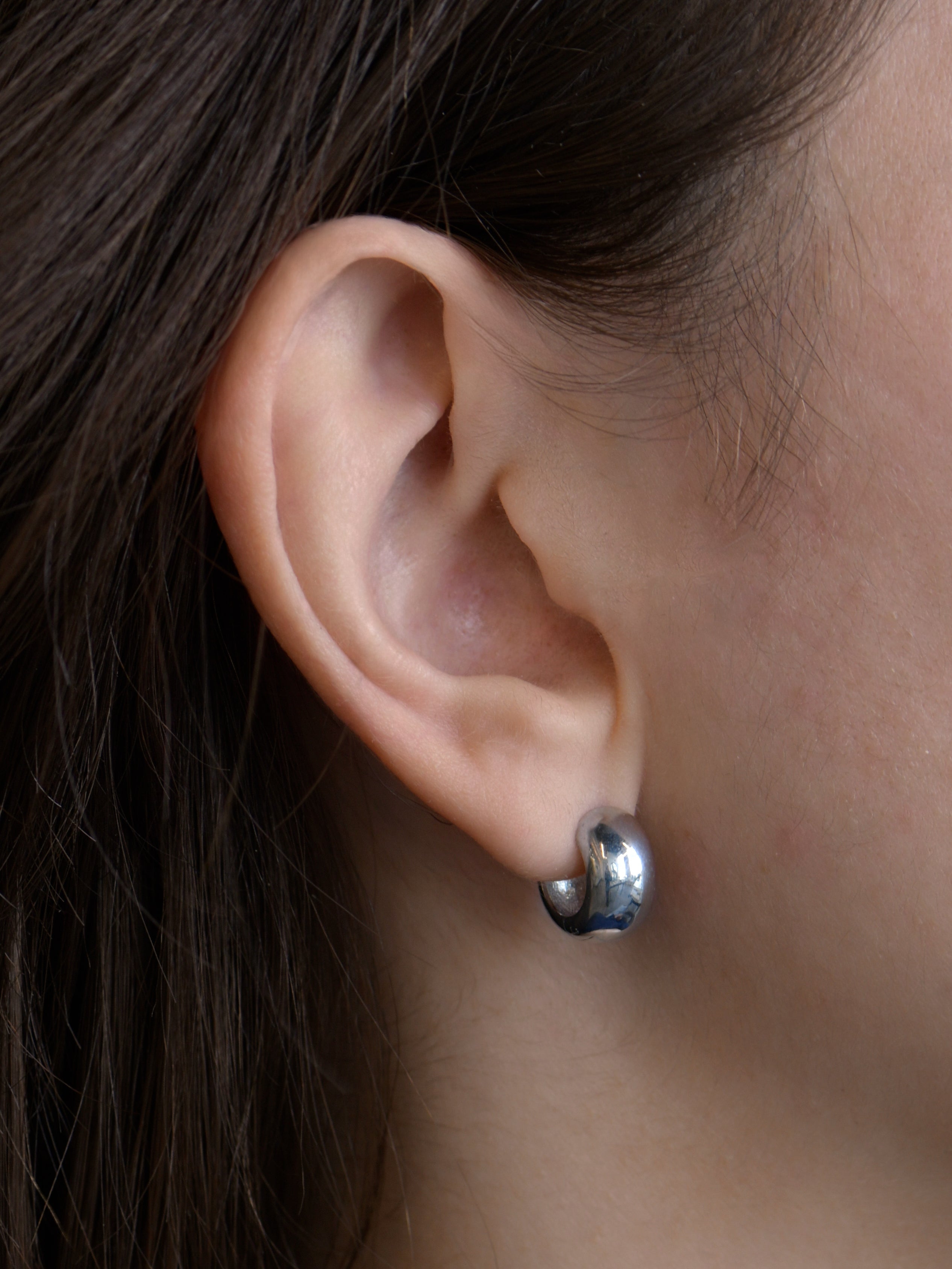 Classique Lauren 13mm Wide Dome Hoop Earrings