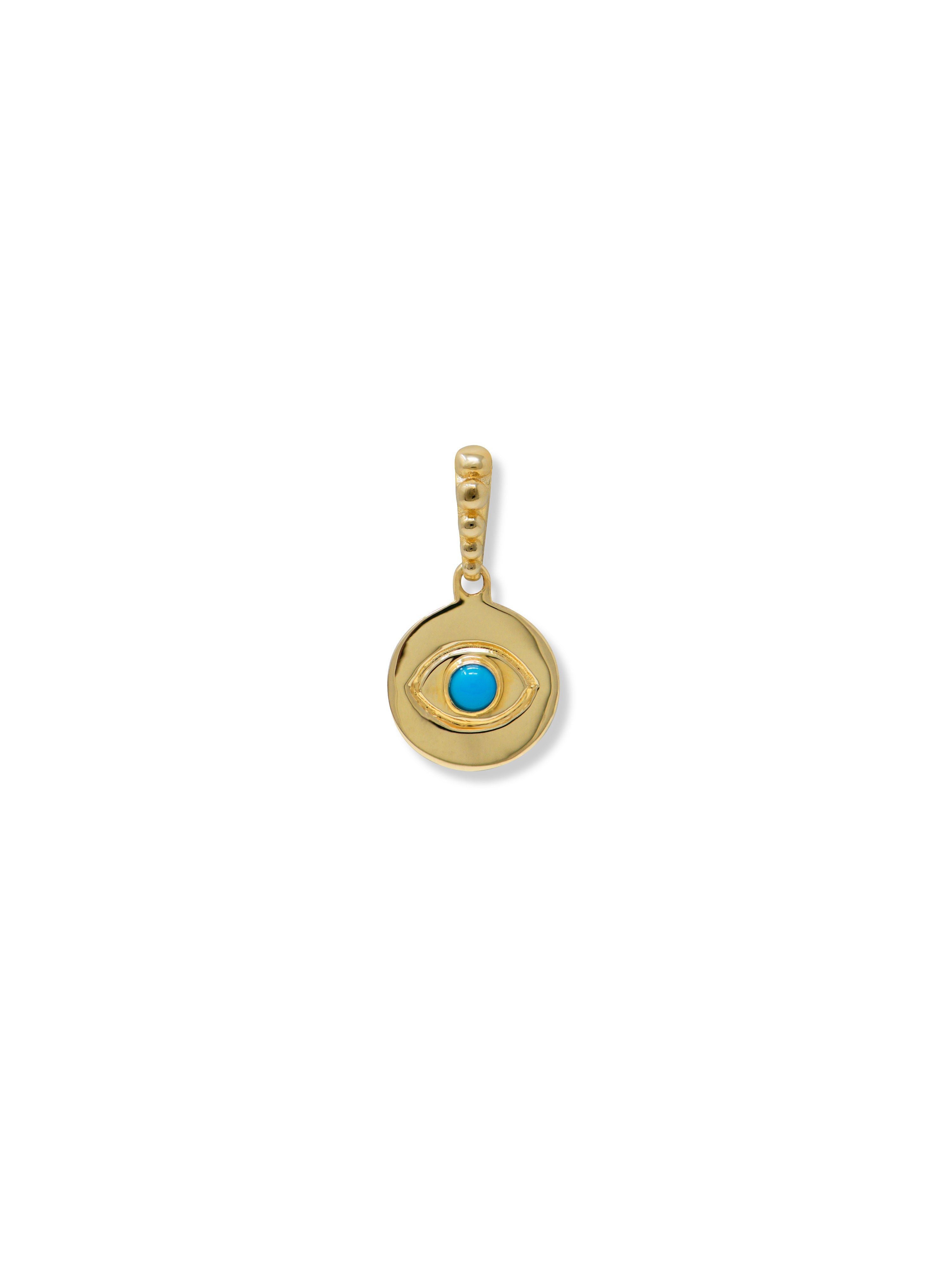 Dew Drop Evil Eye Disk Pendant Charm