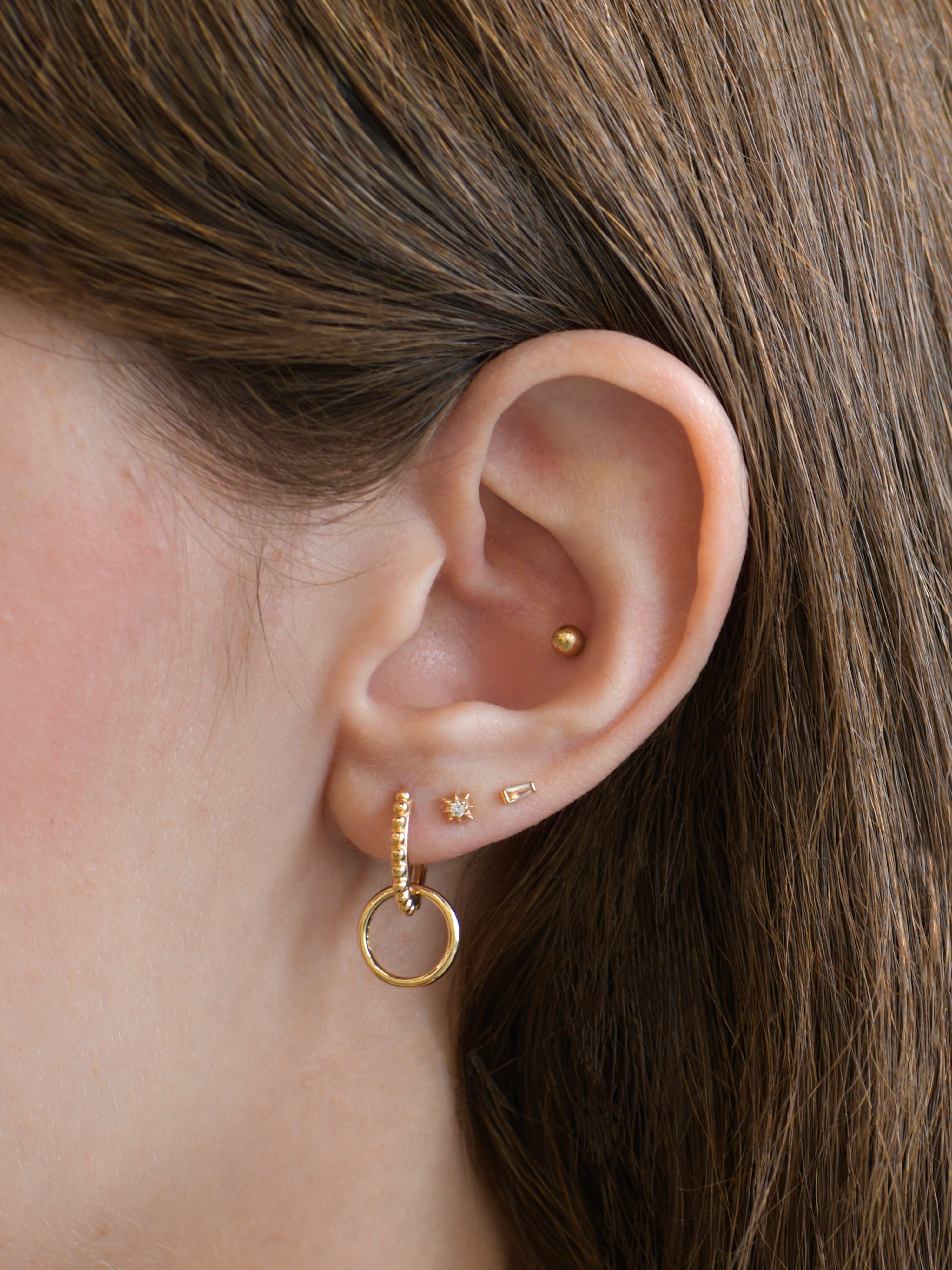 Dew Drop Huggies with Round Hoops