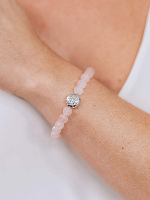 Bohème Rose Quartz Breast Cancer Awareness Ribbon Lifesaver™ Bracelet