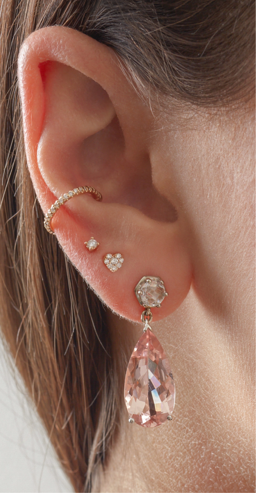 Jac + Jo Clou d’Oreille Icône Cœur Pavé