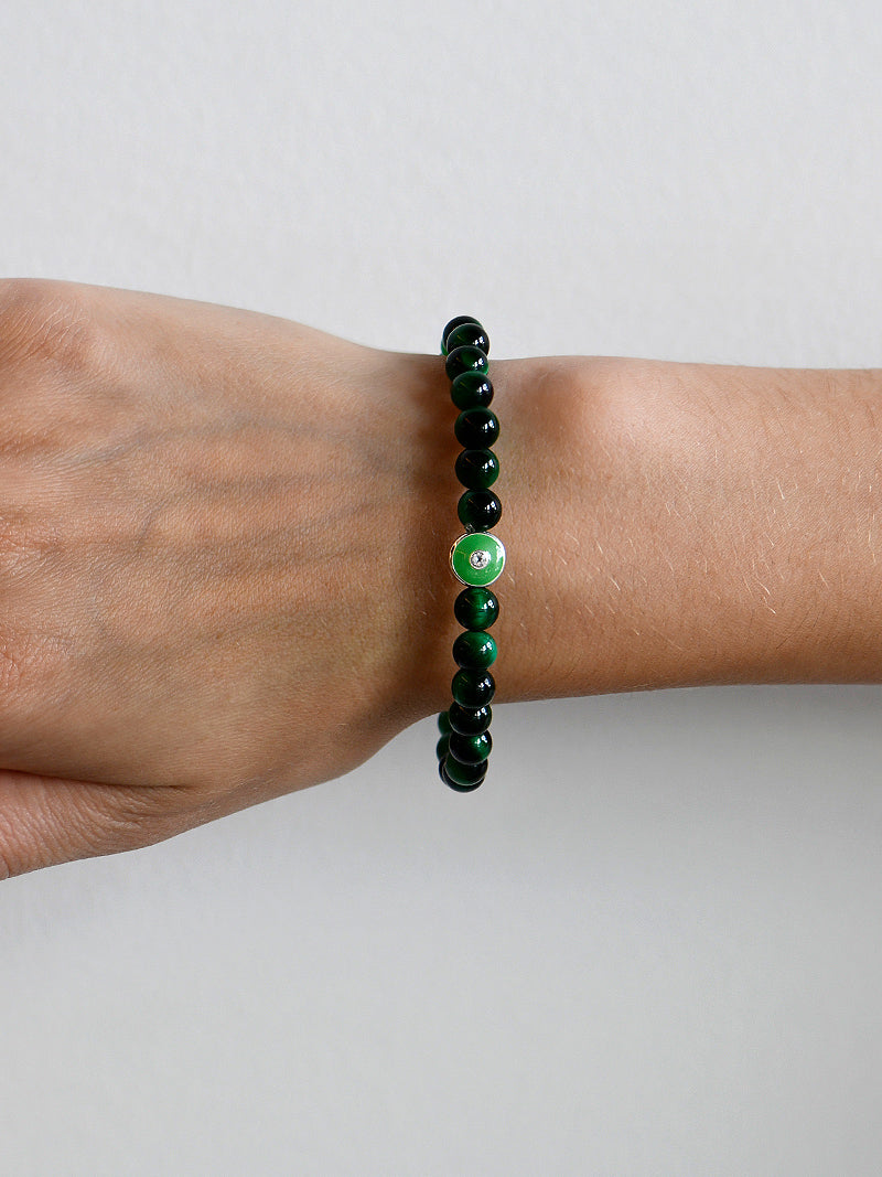 Bracelet Jac+Jo Œil Rond de l'Âme Tigre Vert