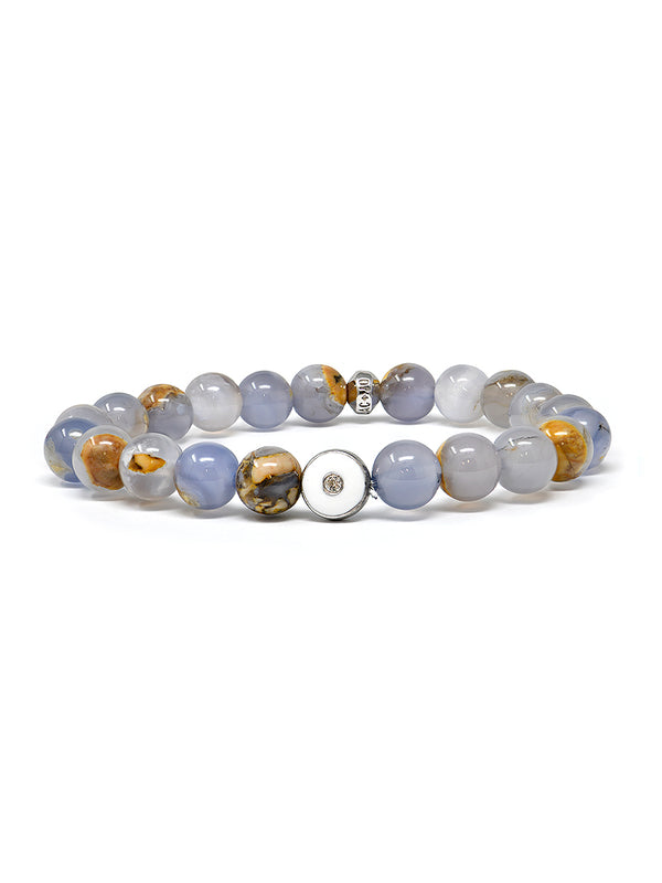 Jac+Jo Soul Round Eye Chalcedony Enamel Bracelet