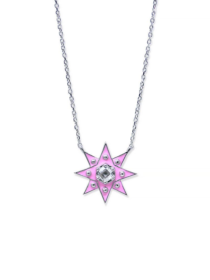 Jac+Jo Icon Pink Enamel Vintage Star Pendant