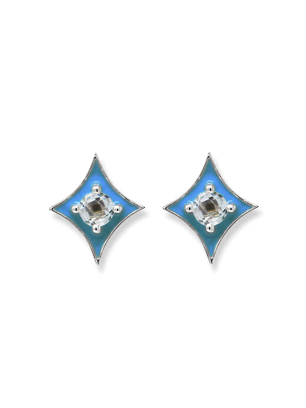 Jac+Jo Gothic Diamond Enamel Silver Studs