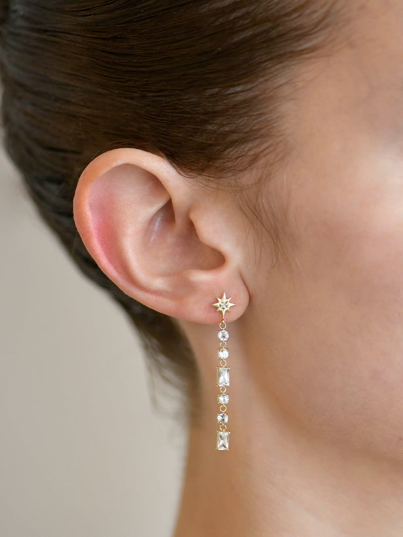 Jac+Jo Celeste Baguette Linear Drop Earring