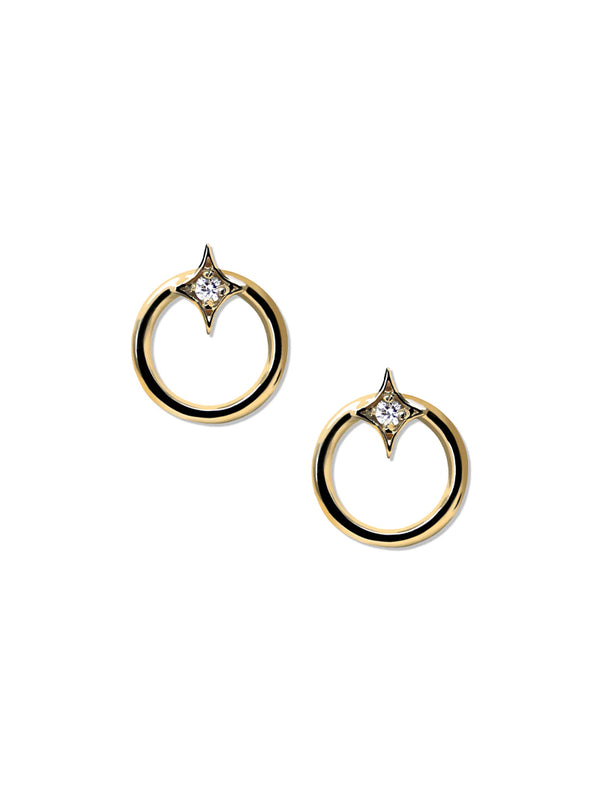 Jac+Jo Gothic Diamond Open Circle Studs