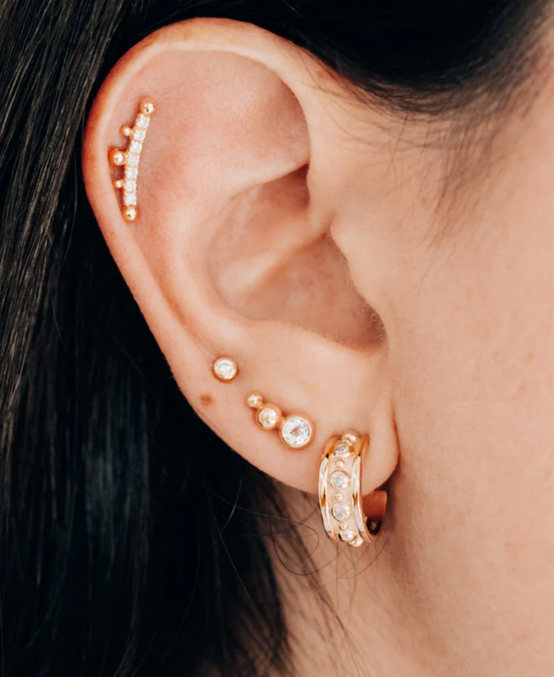 Dew Drop Pavé Chenille D'oreille