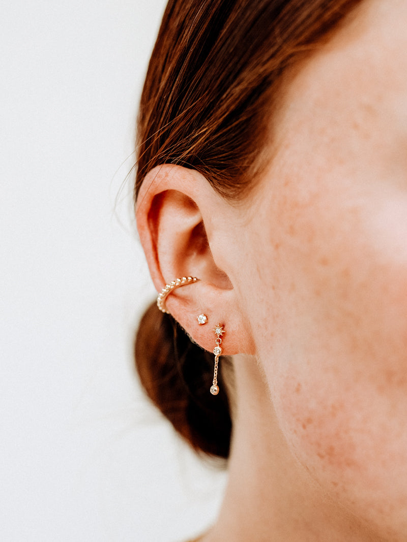 Aztec Catherine Starburst Mini Drop Chain Earrings