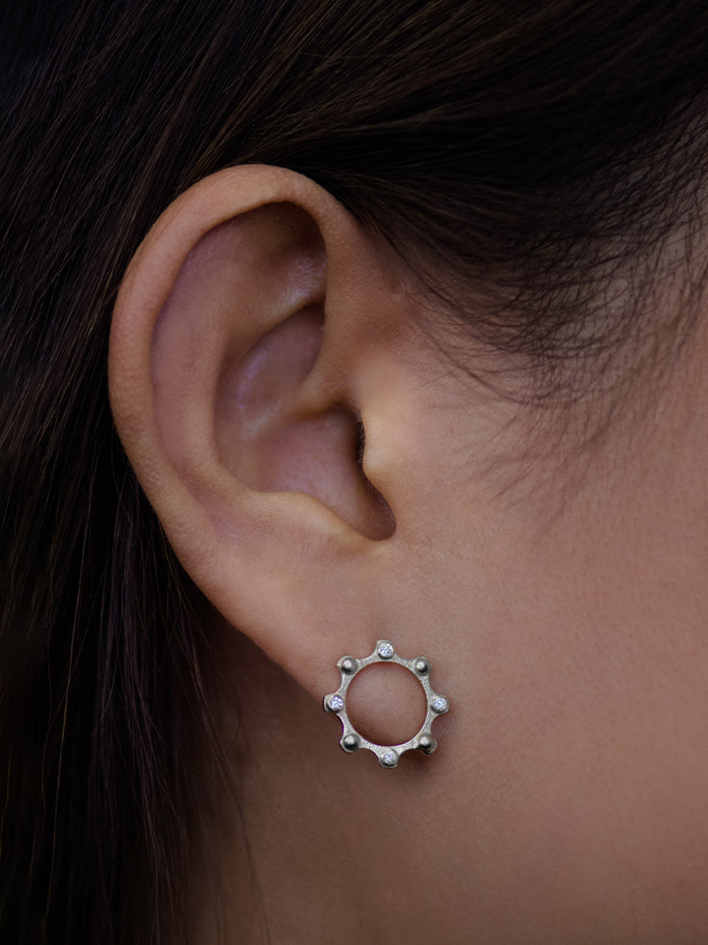 Jac+Jo Cog Open Circle Studs