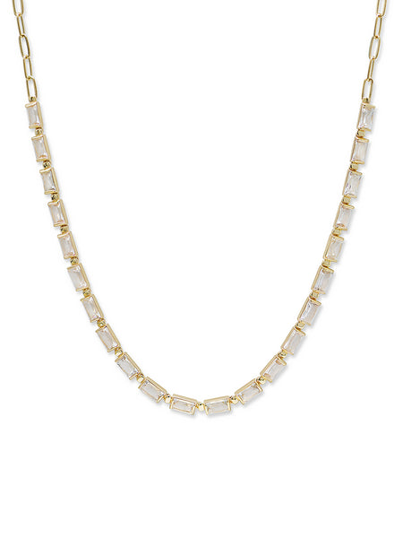 Cléo Carré Baguette Tennis Necklace