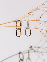 Classique Pavé Paper Clip Double Hoops