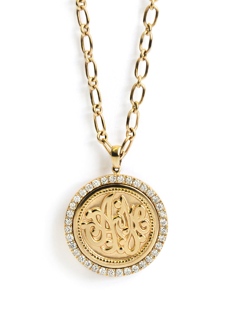 Diamond Monogram Medallion