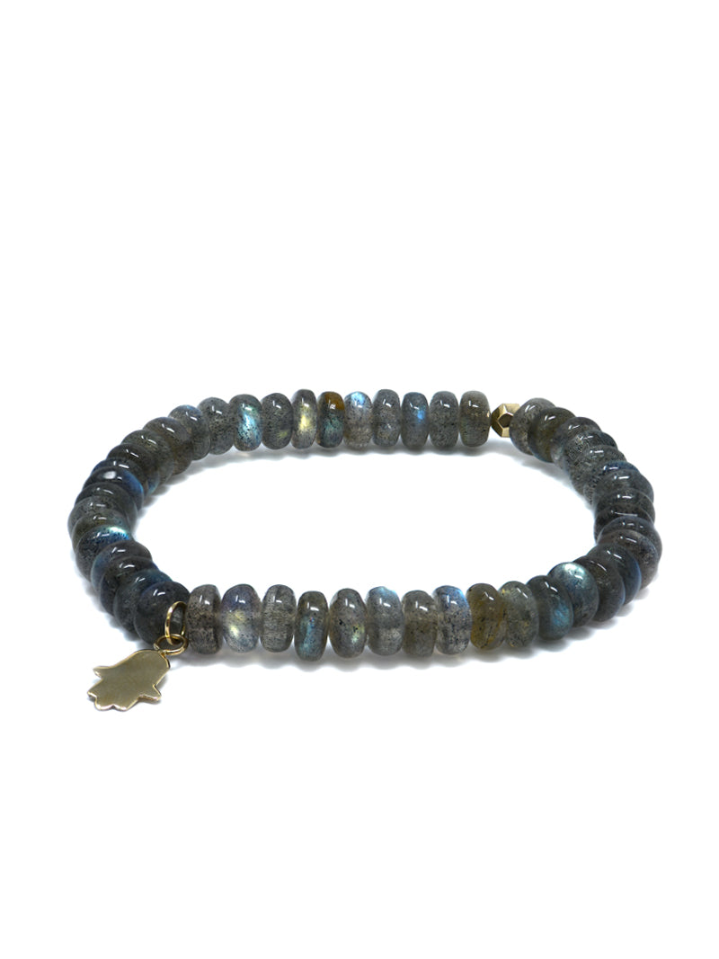 Bohème Gold Charm Labradorite Bracelet