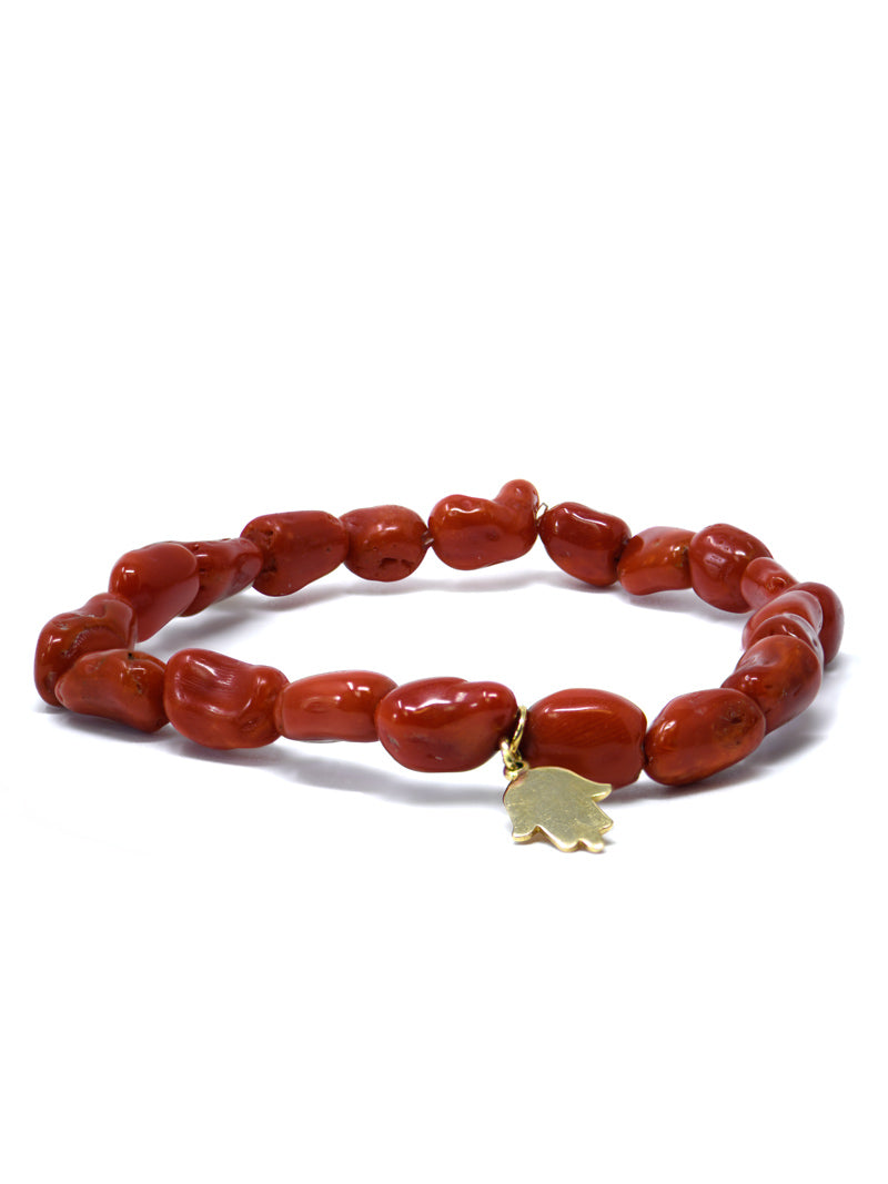 Bohème Gold Charm Carnelian Nugget Bracelet