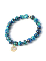 Bracelet Bohème Chrysocolle à Breloques en Or
