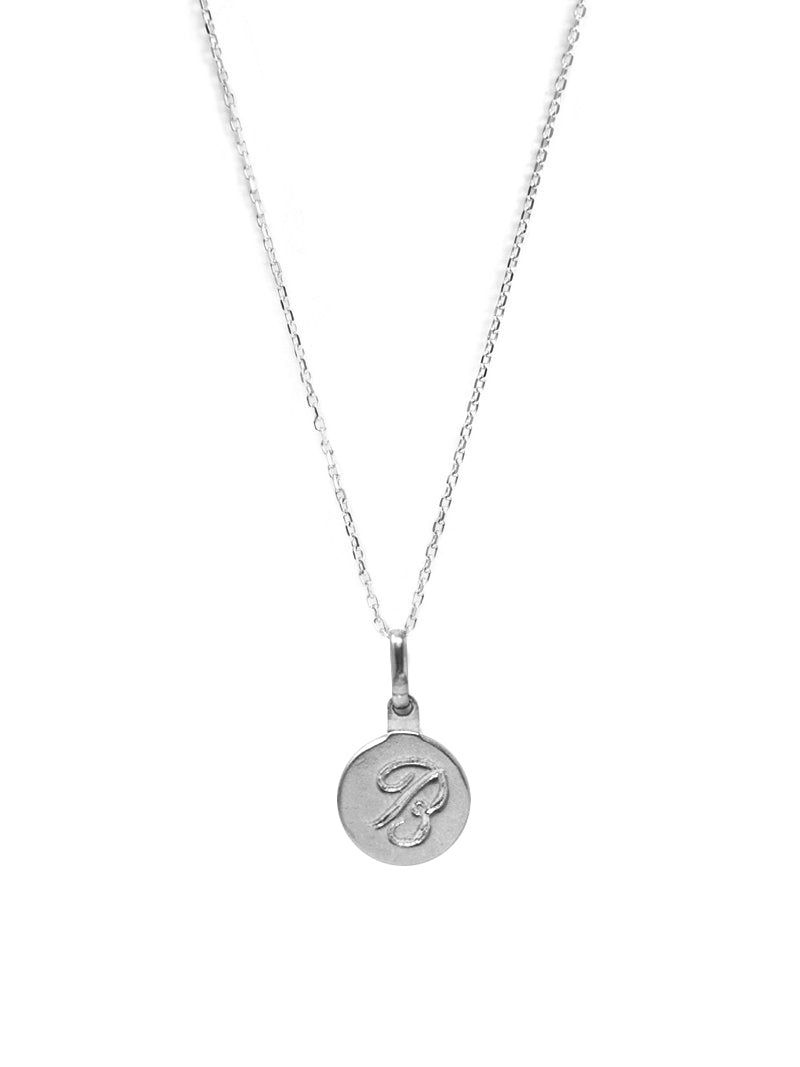 Mini Engraved Initial Disk Necklace