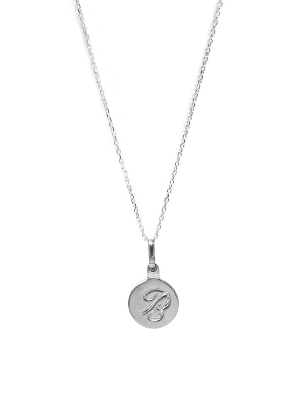 Mini Engraved Initial Disk Pendant