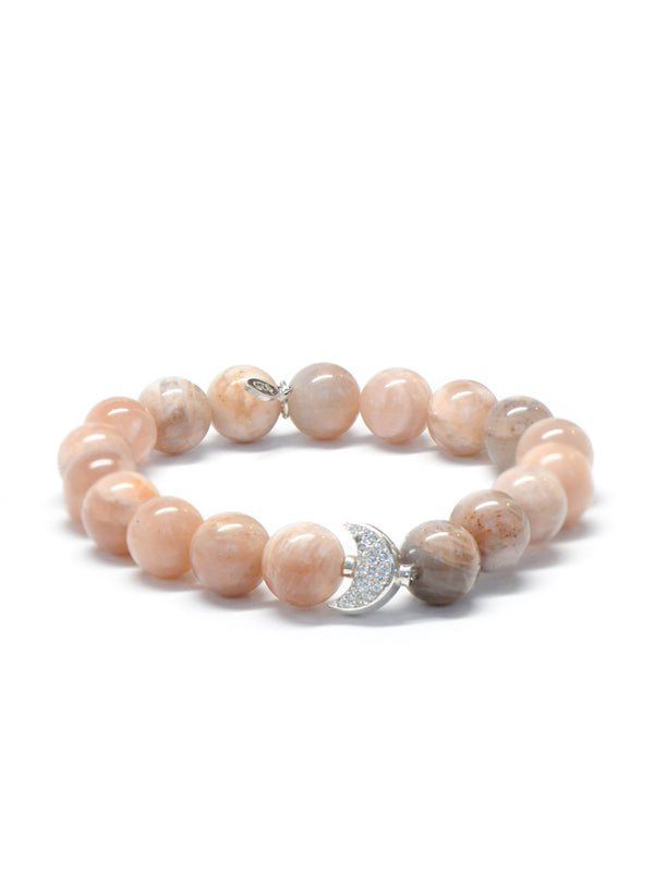 Bohème Silver Pave Moon Bracelet