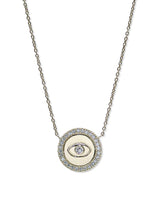 Collier Disque Mauvais Œil Royale Diamant et Turquoise
