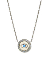 Collier Disque Mauvais Œil Royale Diamant et Turquoise