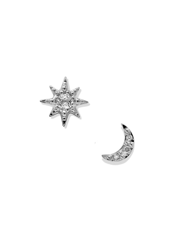Puces d'oreilles croissant de lune et étoile éclatée mixte Aztec 