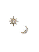 Puces d'oreilles croissant de lune et étoile éclatée mixte Aztec 