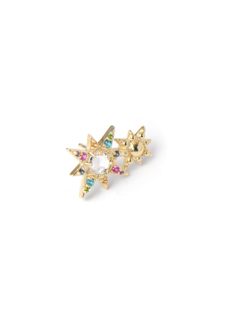 Puces d'oreilles double mini étoile Aztec
