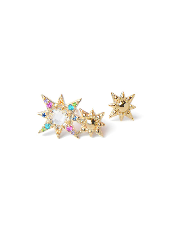 Puces d'oreilles double mini étoile Aztec