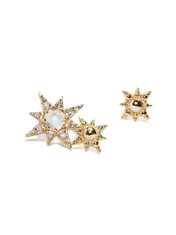 Puces d'oreilles double mini étoile Aztec