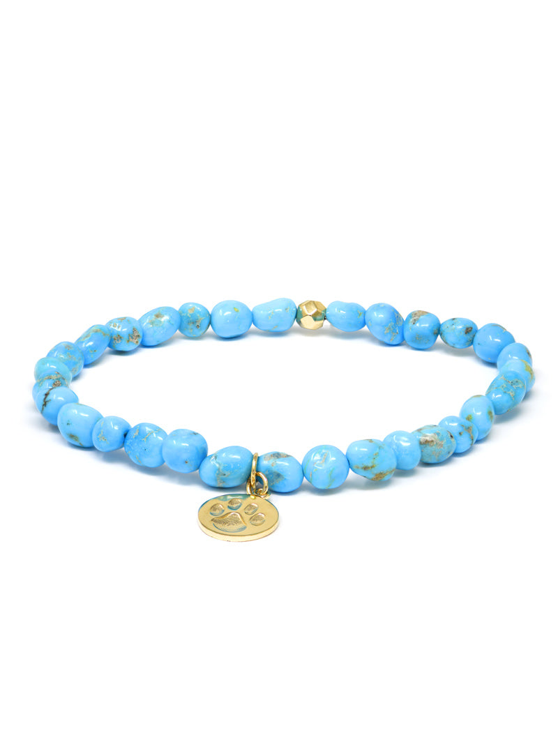 Bracelet à breloques suspendu Boheme Paw - Agate du Botswana