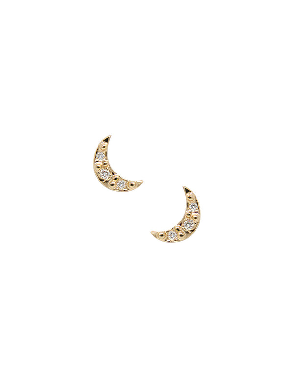 Aztec Moon Crescent Studs