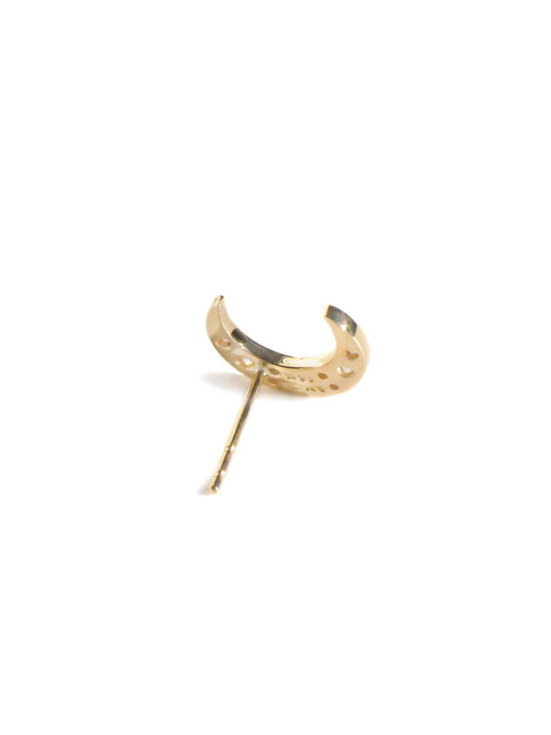 Aztec Large Moon Crescent Stud